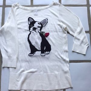 White House Black Market Boston Terrier Top